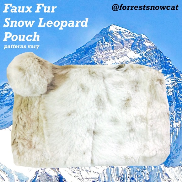 NEW WITH TAGS SNOW LEOPARD FAUX FUR SMALL BAG - Picture 1 of 7